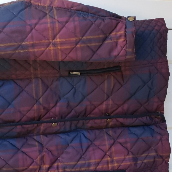 Lands' End Plus Size Plaid Quilted Puffer Jacket - Picture 4 of 16